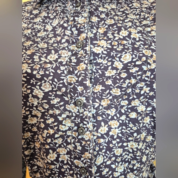 Pretty Floral Cotton Blouse Western Stampede Rodeo - Picture 3 of 8